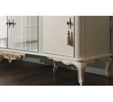 Шестистворчатый распашной шкаф для одежды и белья с зеркалом в спальню Мариана MARI-34