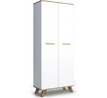 Шкаф для одежды 800 Вега Скандинавия (глянец, белый + дуб каньон)